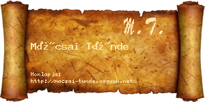 Mácsai Tünde névjegykártya